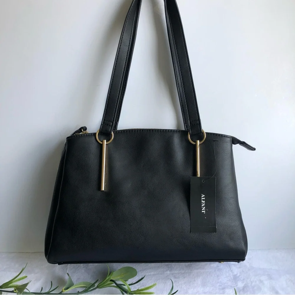 Alfani Moira Dome Satchel, Black, NWT